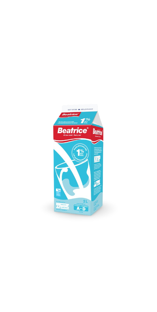 Beatrice 1% Partly Skimmed Milk – 2 L