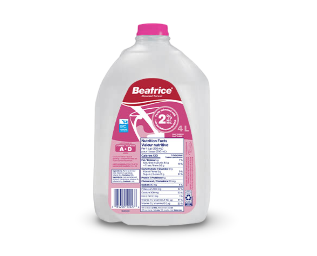 Beatrice 2% Whole Milk – 4 L