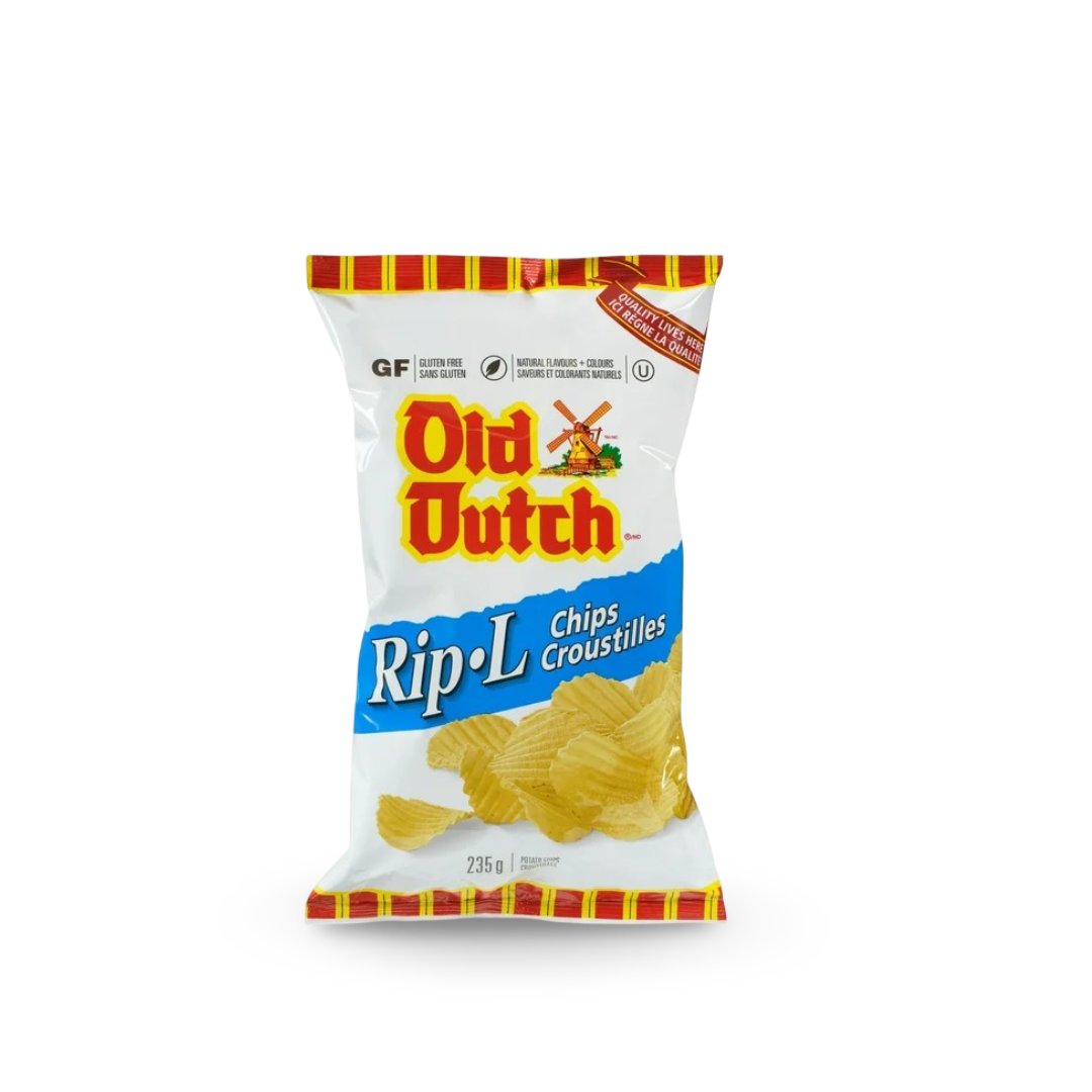 Old Dutch Rip-L Plain Potato Chips – 235 g