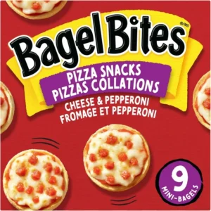 Bagel Bites Cheese & Pepperoni Frozen Pizza Snacks, 9 ct Box, 198g