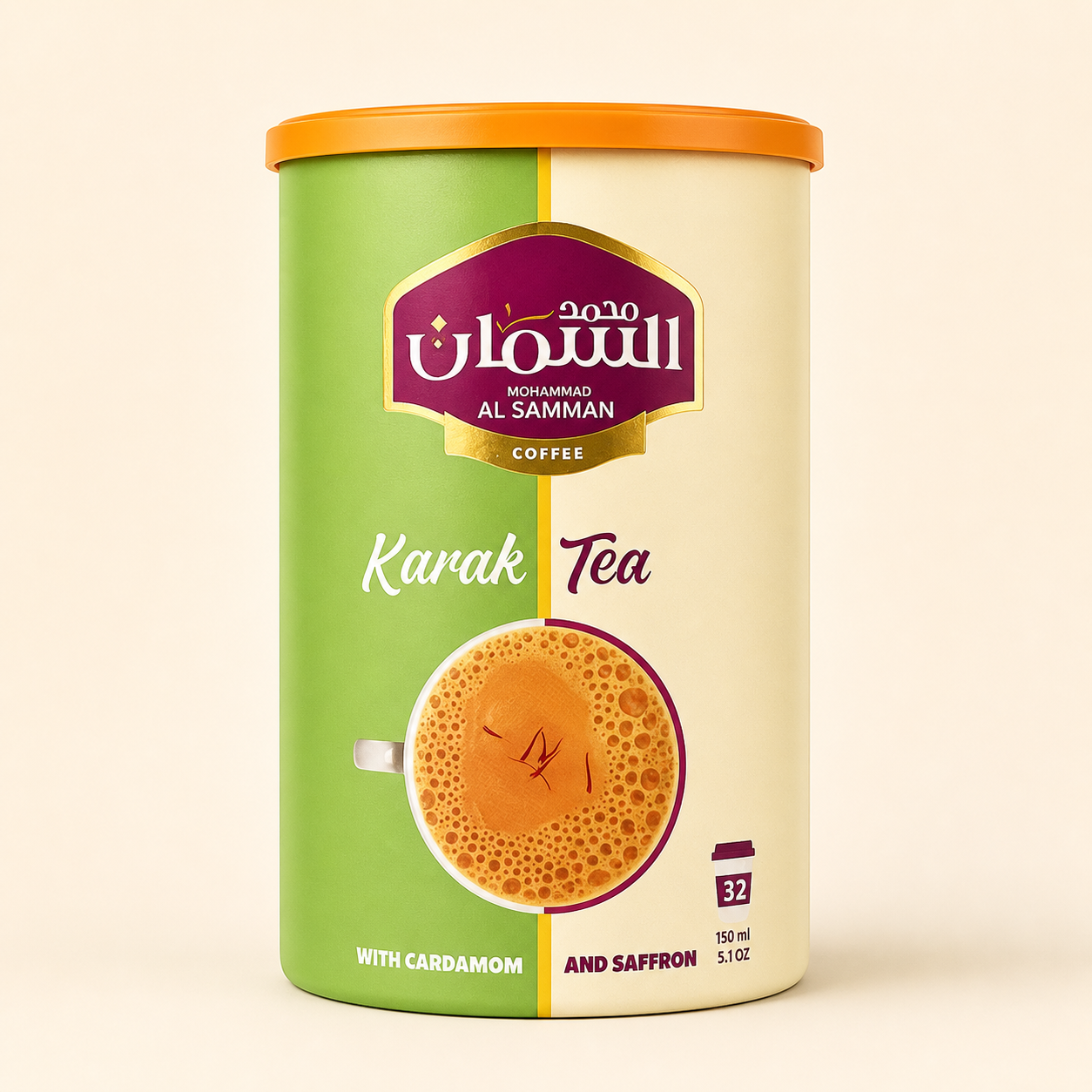Al Samman Karak Tea with Cardamom and Saffron – 32 servings