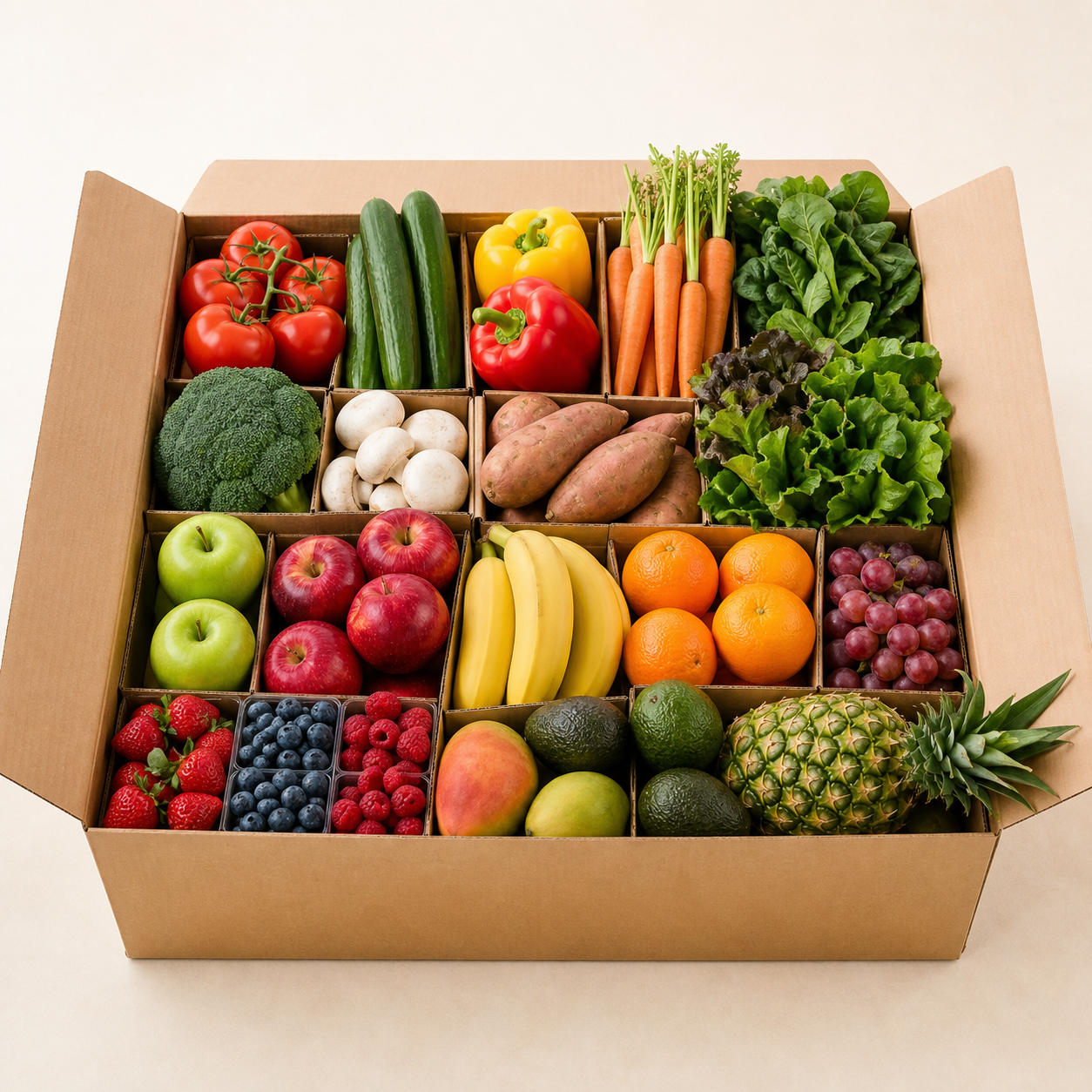 Custom fruit and vegetable produce box